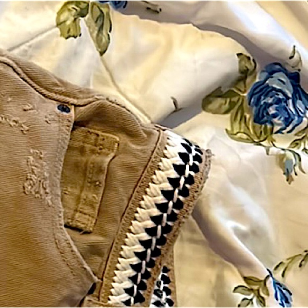 P.S. Erin Wasson Fray Hem Destructed Mom Shorts